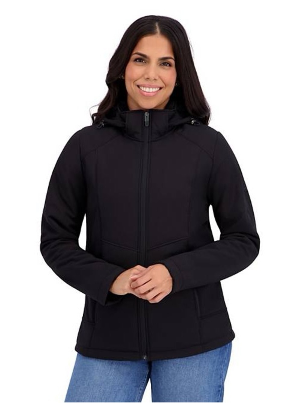 ZeroXposur Black Lillian Fleece-Lined Softshell Jacket Women's M No Hood